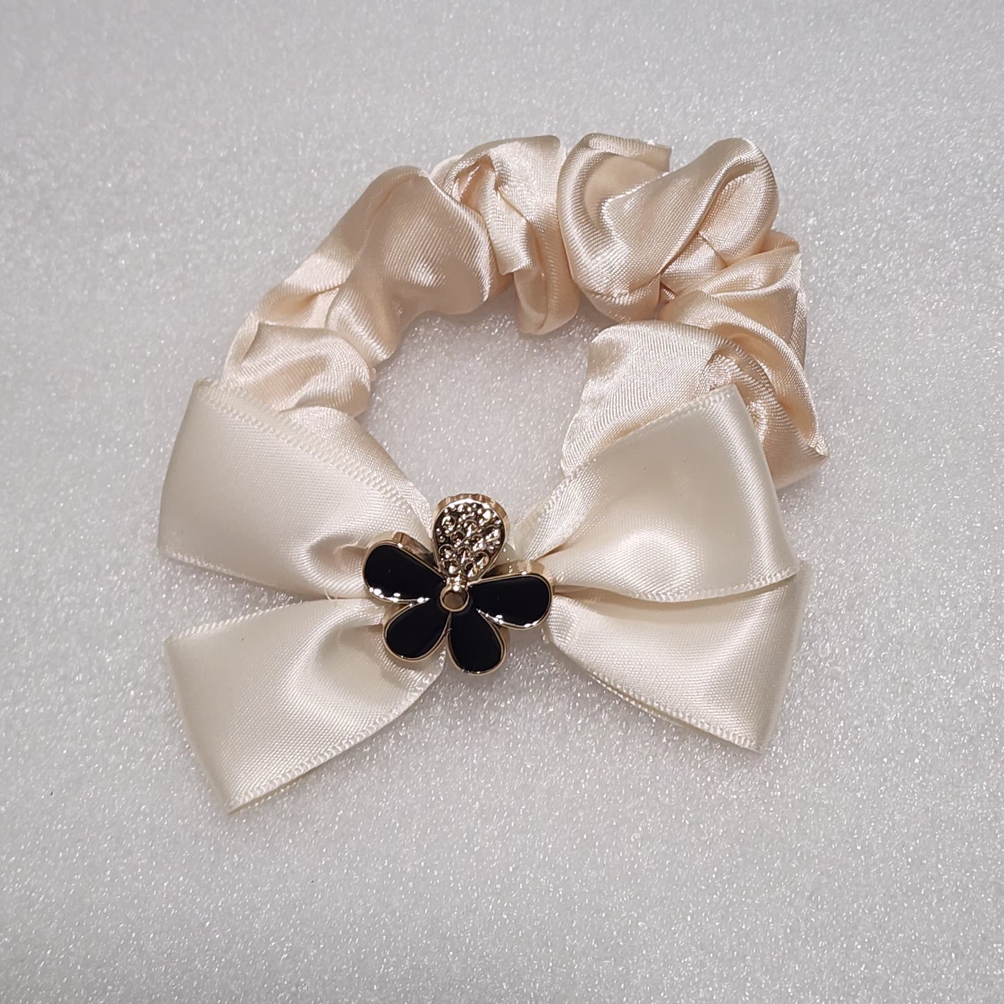 Floral Charm Bow Scrunchie