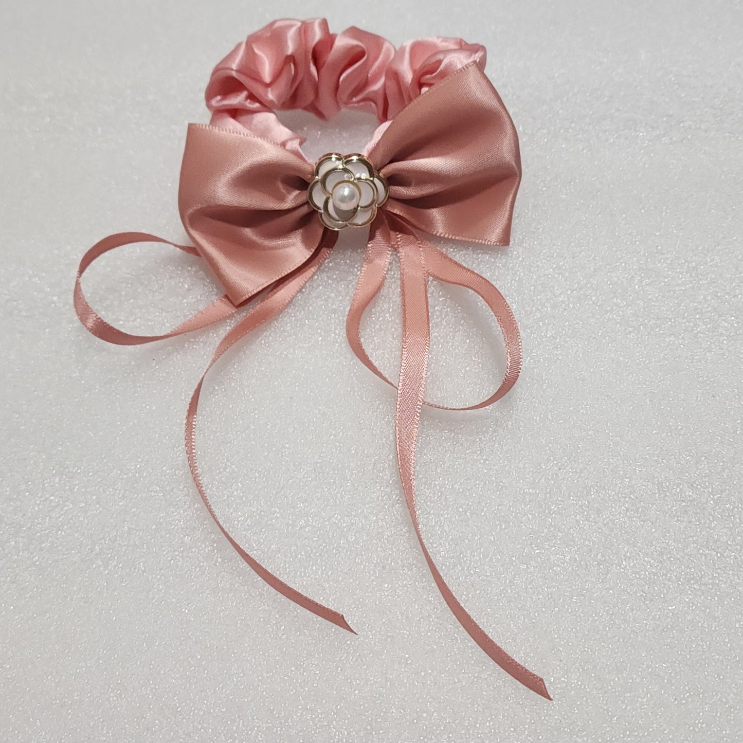Rosette Charm Bow Scrunchie