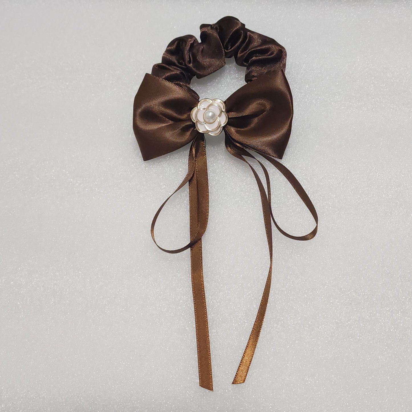 Rosette Charm Bow Scrunchie