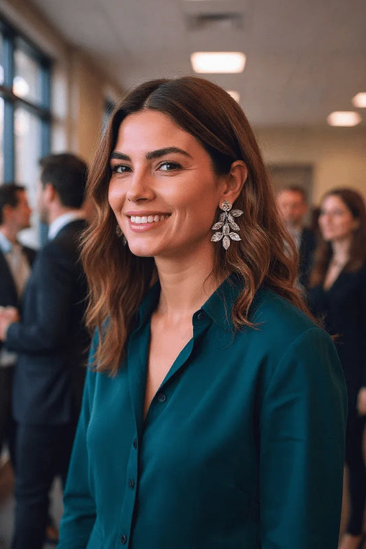 Delicate Silver dangling leaves - Style Storyz -