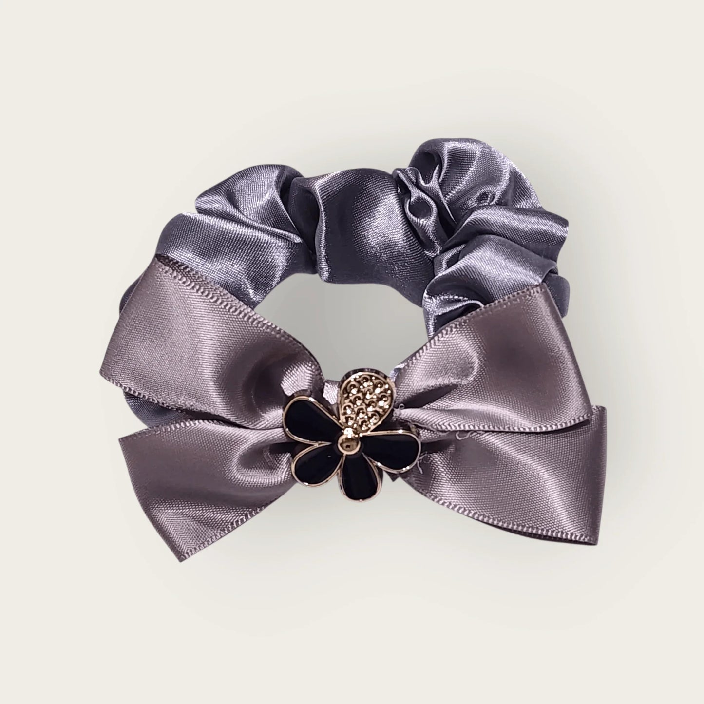 Floral Charm Bow Scrunchie - Style Storyz -