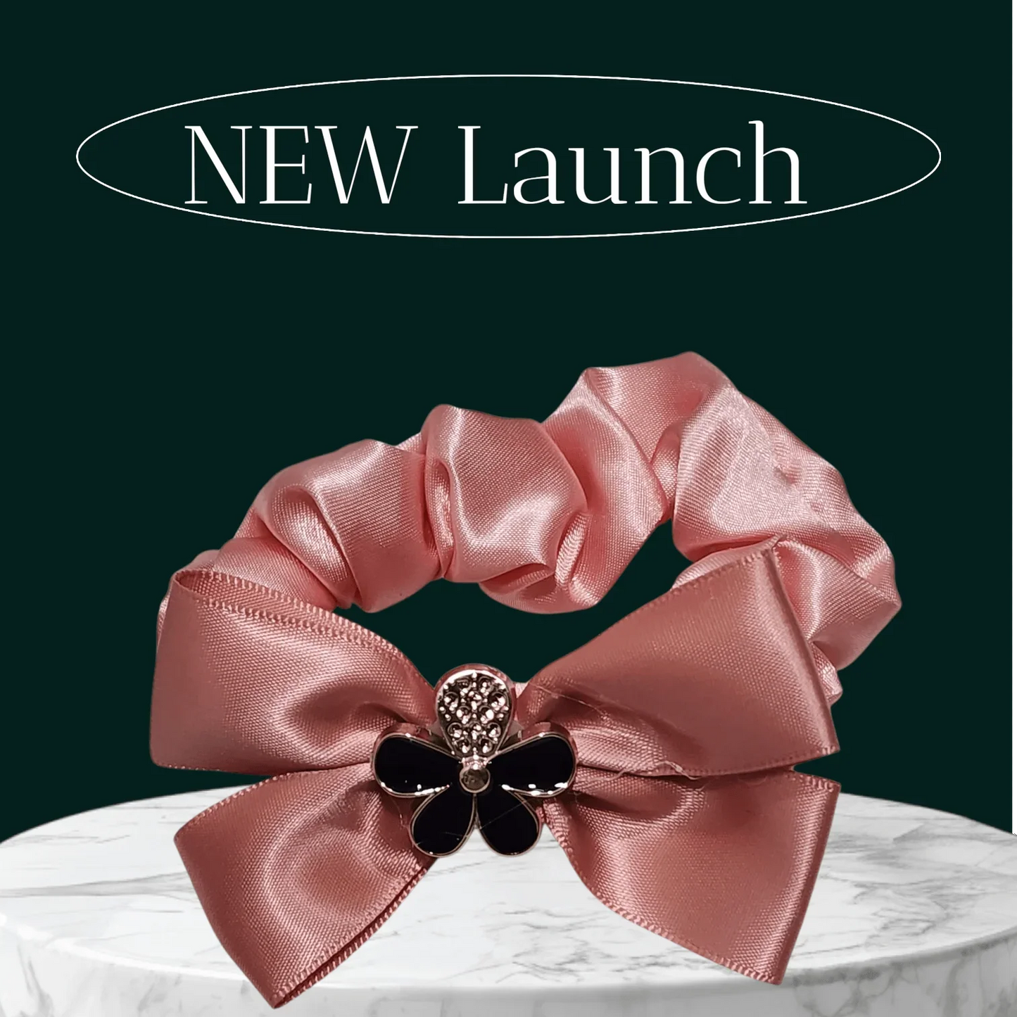 Floral Charm Bow Scrunchie - Style Storyz -