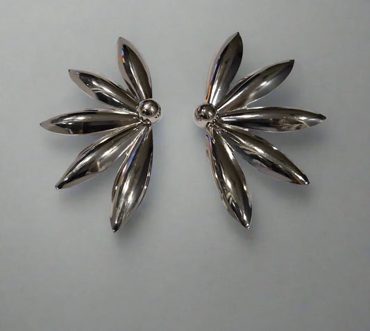 Noir Petal Statement Earrings - Style Storyz -