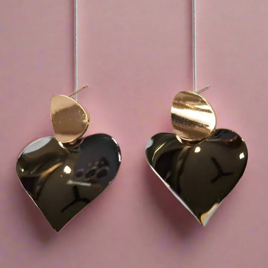 Dual Metal Heart Earings - Style Storyz - 