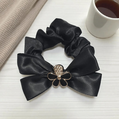 Floral Charm Bow Scrunchie - Style Storyz - 