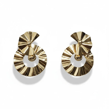 Gold Bold Fan Earrings - Style Storyz - 