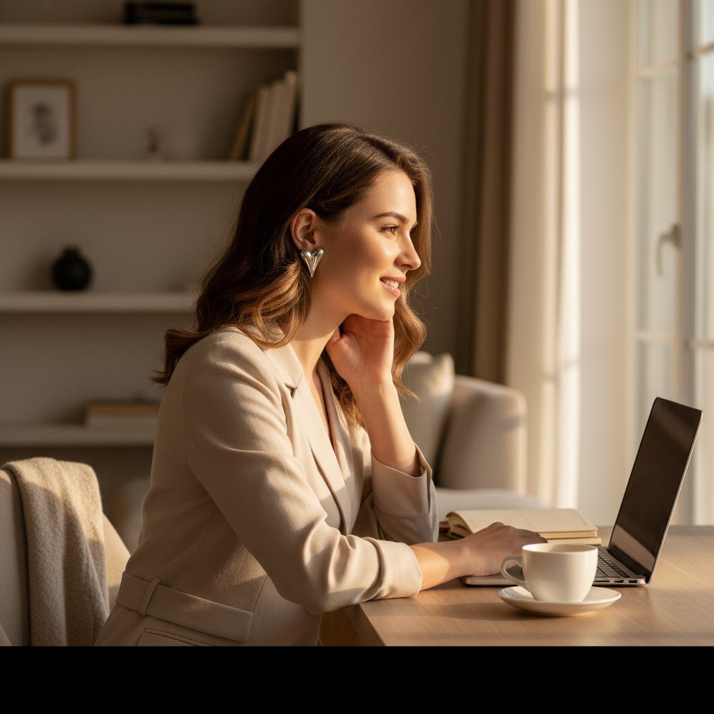 Silver Heart earrings for gift