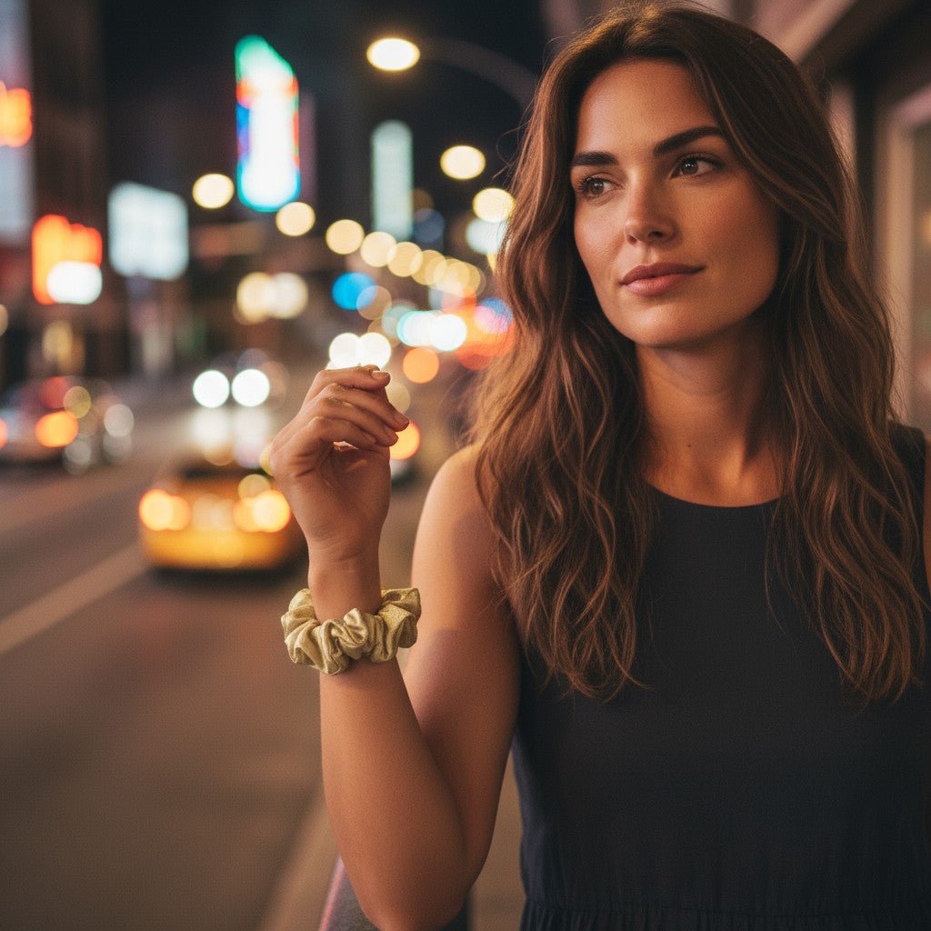 Metallic Leatherette Scrunchies - The Style Storyz Luxe LLP - 