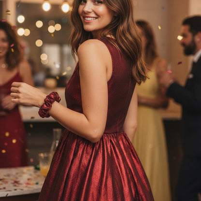 Metallic Leatherette Scrunchies - The Style Storyz Luxe LLP - 