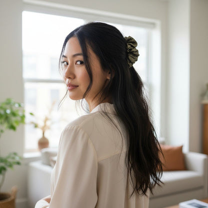 Metallic Shimmer big Scrunchies - The Style Storyz Luxe LLP - 