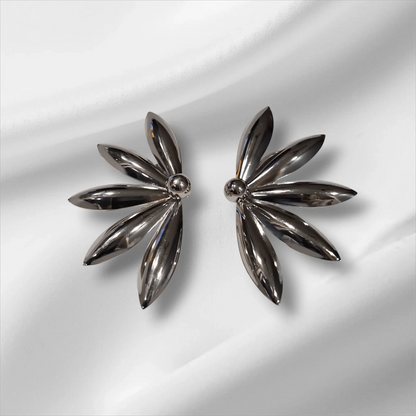Noir Petal Statement Earrings - Style Storyz - 